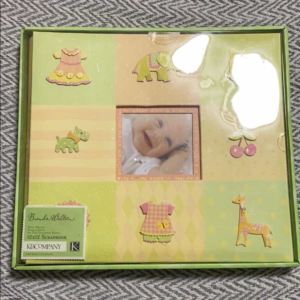 12x12in Baby Scrapbook with Paper